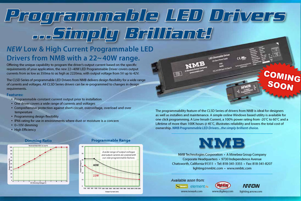 NMB's Programmable LED Drivers Offer High Design Flexibility — LED